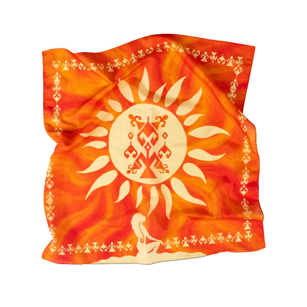 Firue Elibelinde Motifli Fular