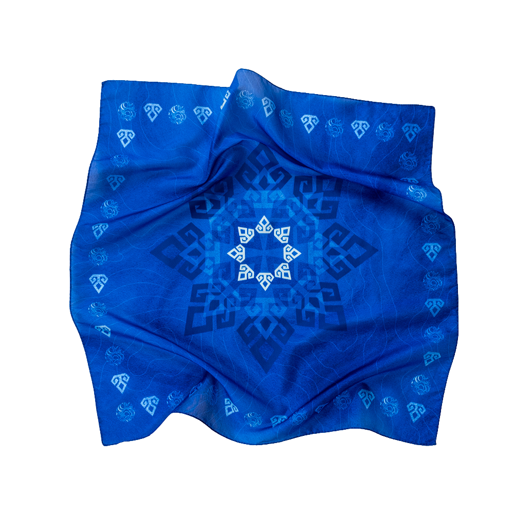 Firue Koçboynuzu Motifli Fular