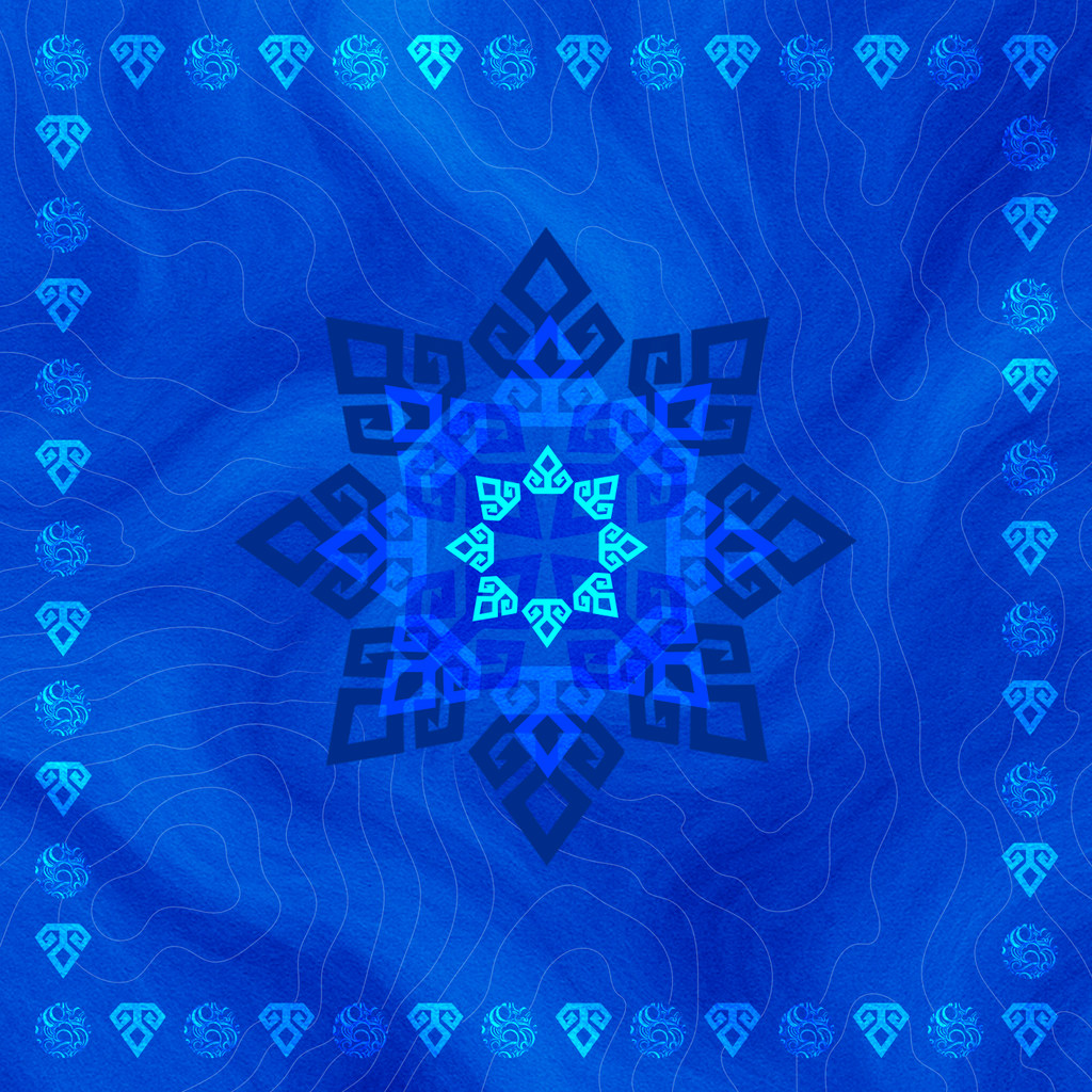 Firue Koçboynuzu Motifli Fular