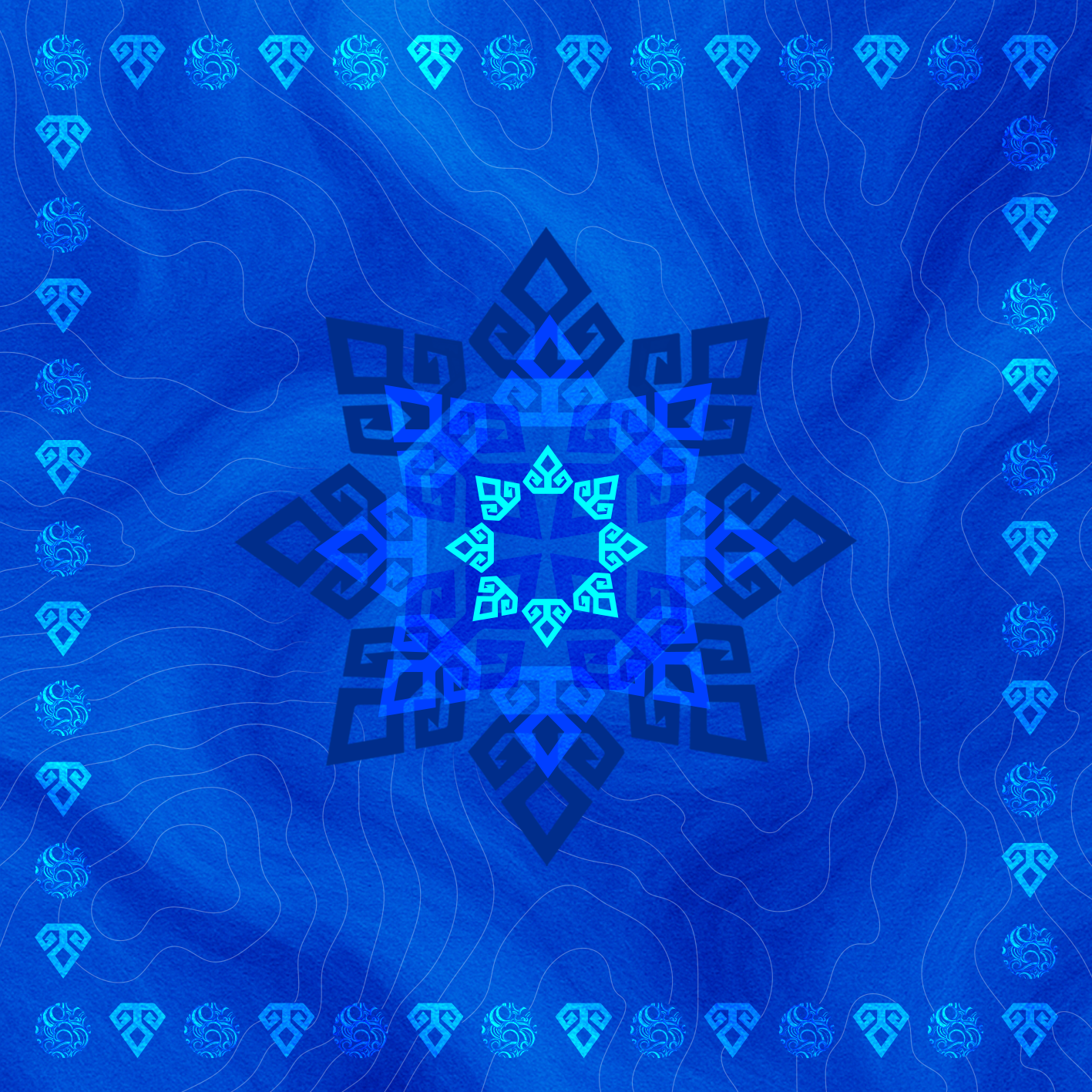 Firue Koçboynuzu Motifli Fular