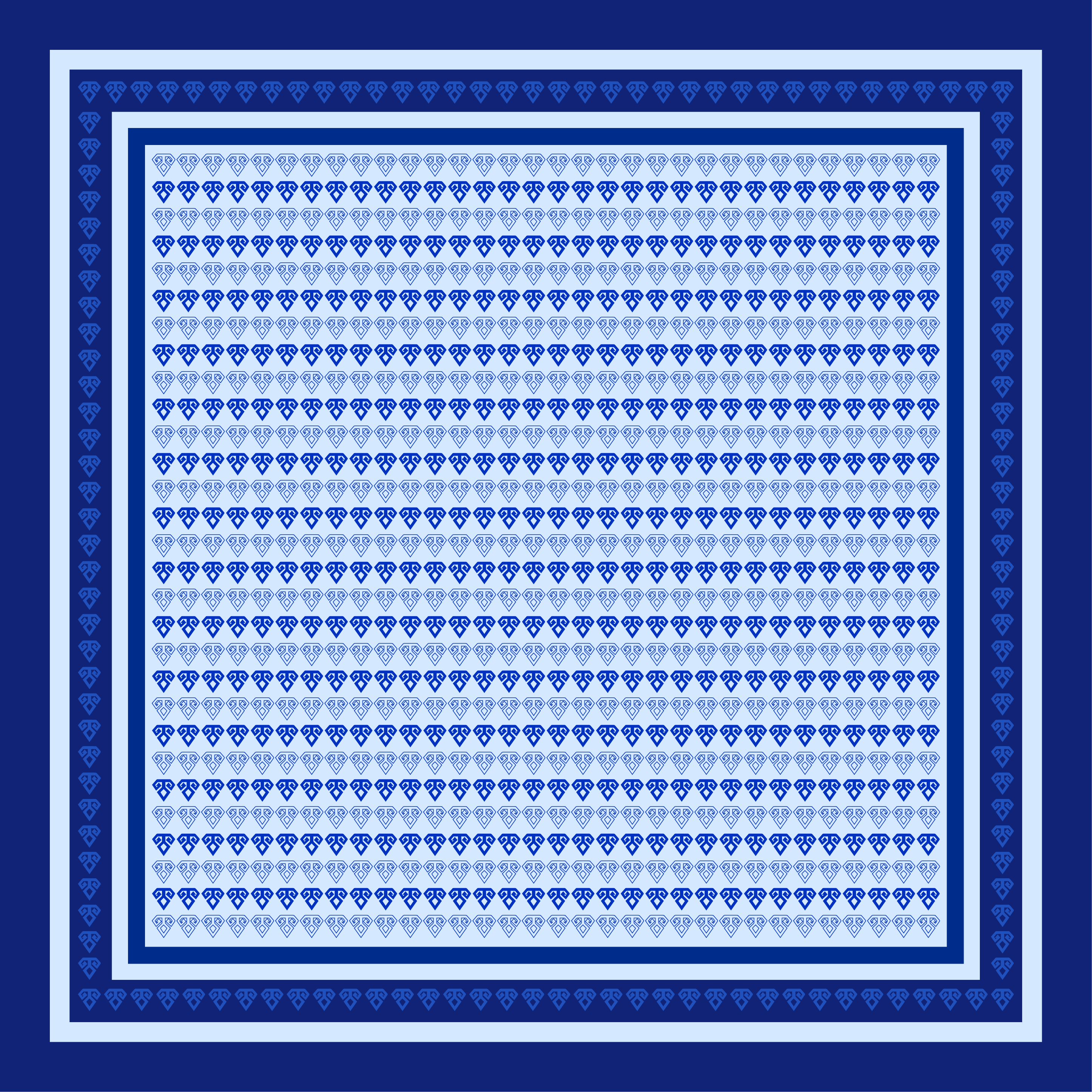 Firue Koçboynuzu Motifli Cep Mendili